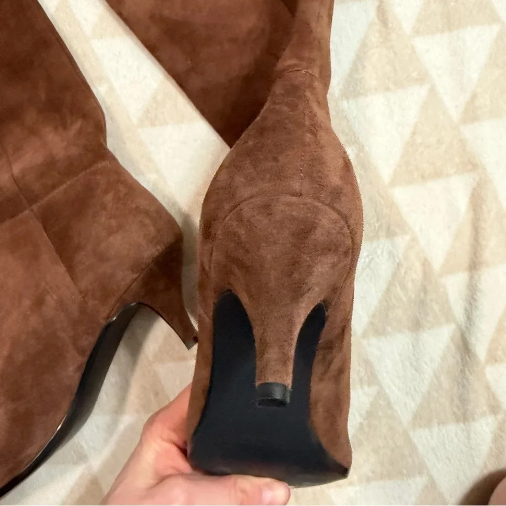 Nwob J crew perfect chocolate Stevie knee-high boots in suede